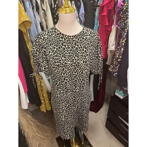 Topshop Women's Size 8 Animal Print Puff Sleeve Minidress Casual